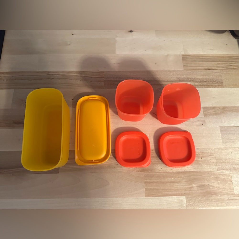 Tupperware Yellow and Orange Storage Set